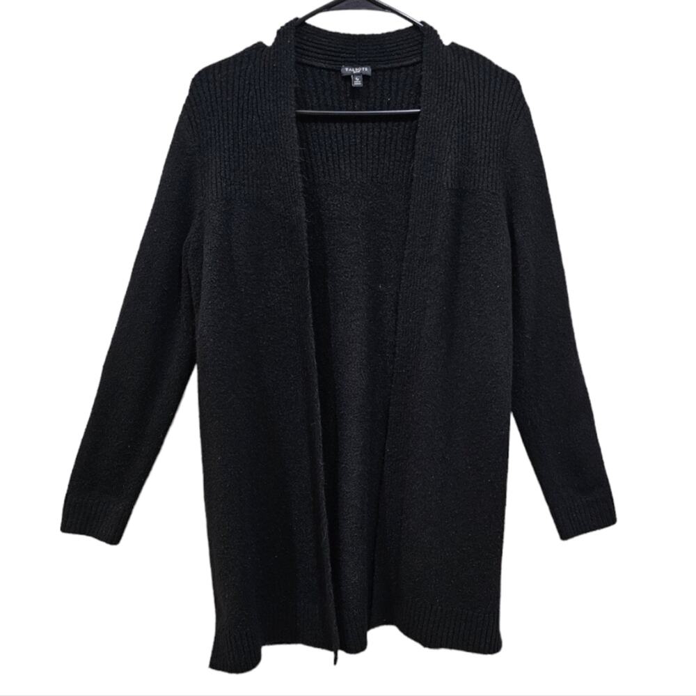 Talbots Soft Black Open Front Cardigan Small Petite